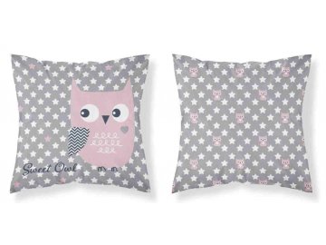 Povlak na polštářek Sova růžová 40x40 cm