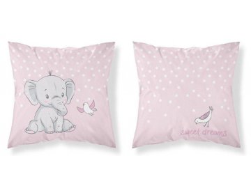 Povlak na polštářek Slon růžová  Bavlna, 40x40 cm