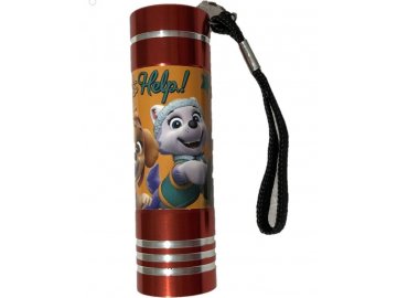 EUROSWAN Dětská hliníková LED baterka Paw Patrol červená Hliník, Plast,  9x2,5 cm