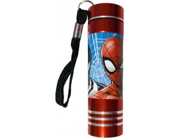 EUROSWAN Dětská hliníková LED baterka Spiderman red Hliník, Plast,  9x2,5 cm