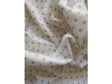 Látková plena s potiskem Hvězdičky zlaté 70x70 cm