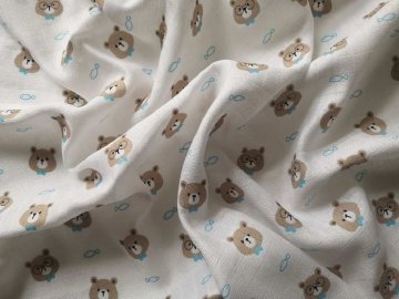 Látková plena s potiskemPREM  Méďa brýle  Bavlna, 70x70 cm