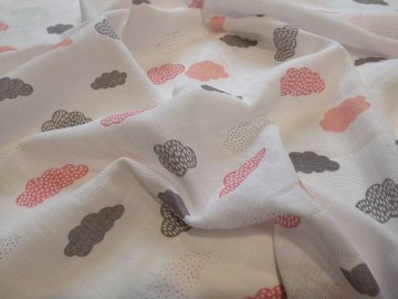 Látková plena s potiskem PREM Mráčky Bavlna, 70x70 cm