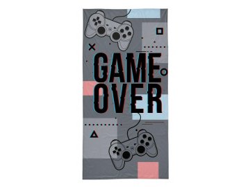DETEXPOL Osuška Game Over grey  Bavlna - Froté, 70/140 cm