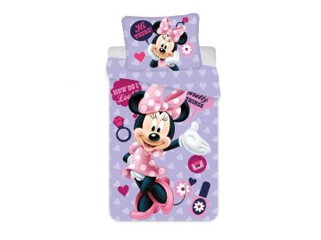 JERRY FABRICS Povlečení Minnie Purple 03 micro Polyester - mikrovlákno, 140/200, 70/90 cm