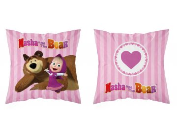 Povlak na polštářek Máša a Medvěd srdíčko micro  Polyester, 40x40 cm