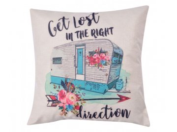 povlak na polstar s potiskem retro karavanu 4343 cm