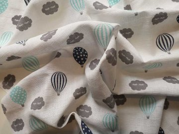 Bavlněná tetra osuška Modrý balón  Bavlna, 90x100 cm