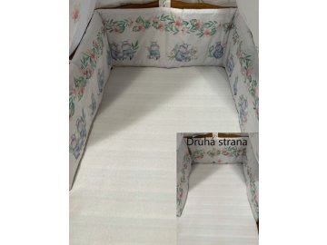 SDS Mantinel do postýlky Hrošíci rodina Bavlna, výplň: Polyester, 195/28 cm