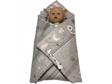 SDS Rychlozavinovačka pro panenky Zvířátka růžová Bavlna, výplň: Polyester, 1x 60x60 cm