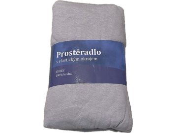 JERRY FABRICS Prostěradlo Jersey Světle šedá Bavlna, 180/200 cm