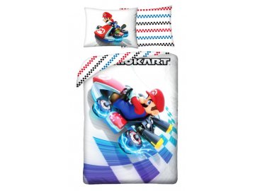 HALANTEX Povlečení Super Mario motokára  Bavlna, 140/200, 70/90 cm