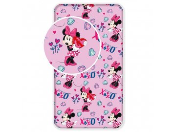 Prostěradlo Minnie pink 02 90x200 cm