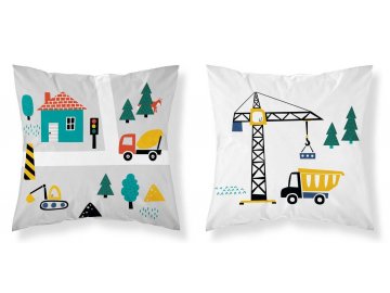 Povlak na polštářek Stavba šedá  Bavlna, 40x40 cm