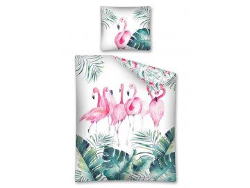 Povlečení Plameňáci 140x200, 70x80 cm