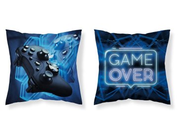 DETEXPOL Povlak na polštářek Game Over blue micro  Polyester, 40/40 cm