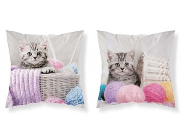 Povlak na polštářek Kotě klubíčka micro  Polyester, 40x40 cm