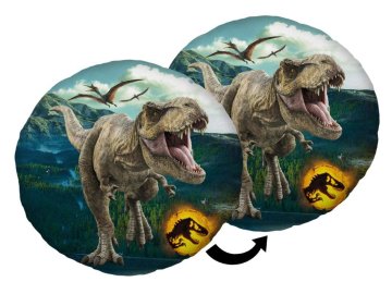 JERRY FABRICS Tvarovaný mikroplyšový polštářek Jurský svět Dominion Polyester, průměr 40 cm