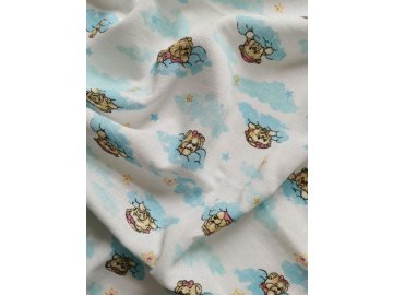 PREM Látková plena s potiskem Méďa obláček  Bavlna, 70/70 cm