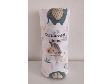 PREM Zavinovací předepraná plena s potiskem Africká zvířata  Bavlna - předepraná, 120/120 cm