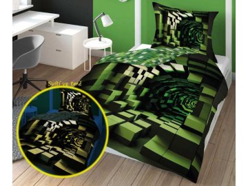 DETEXPOL Povlečení Tunel 3D svítící Bavlna, 140/200, 70/80 cm