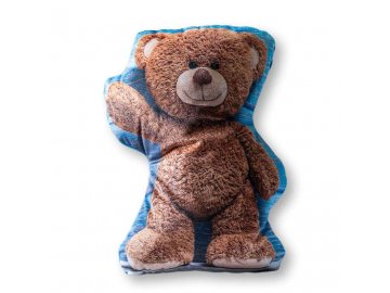 DETEXPOL Tvarovaný mikroplyšový polštářek Medvídek Polyester, 32x24 cm
