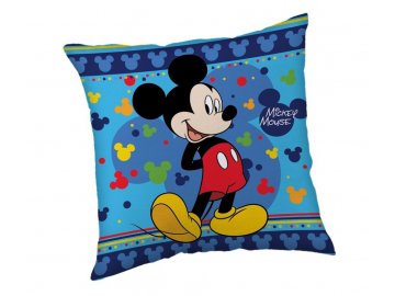 JERRY FABRICS Mikroplyšový polštářek Mickey Blue  Polyester, 40/40 cm