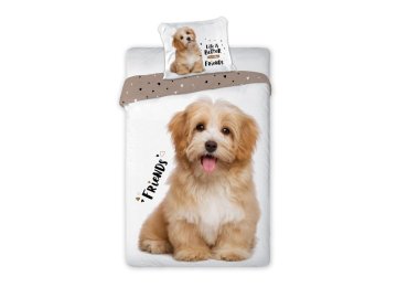 FARO Povlečení Best Friends Štěně  Bavlna, 140/200, 70/90 cm