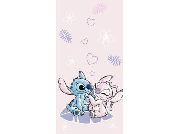 JERRY FABRICS Osuška Lilo and Stitch pink  Bavlna - Froté, 70/140 cm