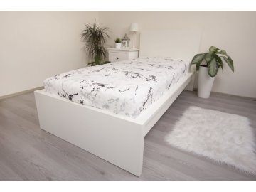 JERRY FABRICS Prostěradlo mikroplyš Mramor bílý  Polyester, 90/200 cm