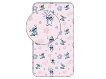JERRY FABRICS Prostěradlo Lilo and Stitch Pink  Bavlna, 90/200 cm