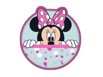 JERRY FABRICS Tvarovaný mikroplyšový polštářek Minnie Dots 02Polyester, 32 cm