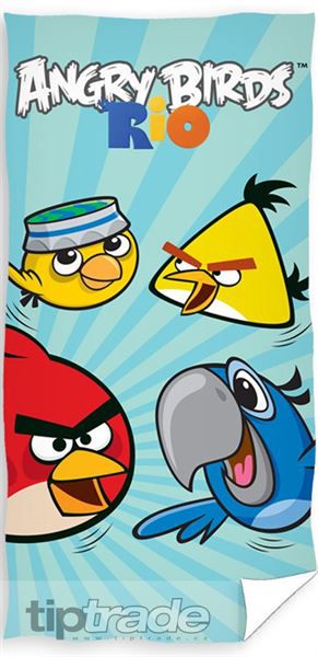 Smolka Dětská osuška Angry Birds Rio Blue 140x70cm