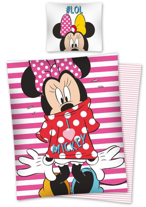 DETEXPOL Povlečení Minnie proužky 140x200, 70x90 cm