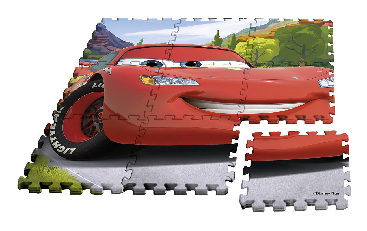 EUROSWAN Podlahové pěnové puzzle Cars Eva, 9 dílu