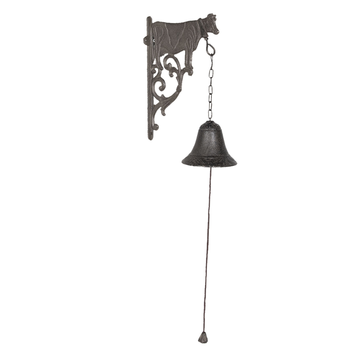 Clayre & Eef Litinový zvonek s kravičkou - 10*19*25 cm