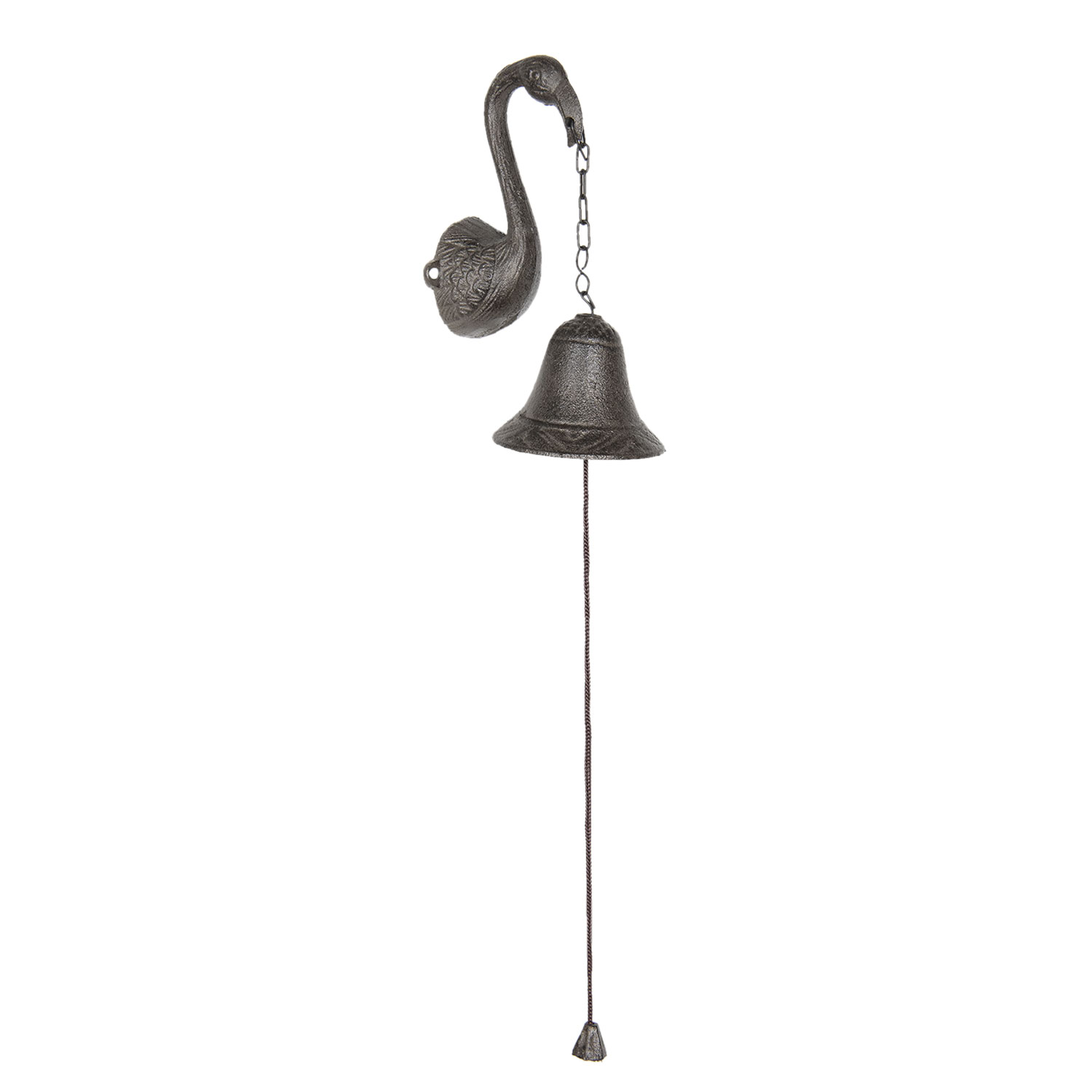 Clayre & Eef Litinový zvonek s plameňákem - 9*9*17 cm