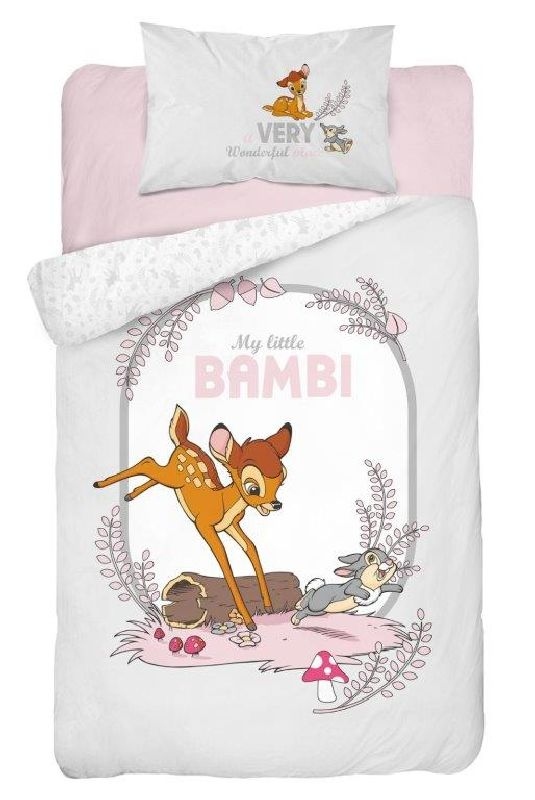 DETEXPOL Povlečení do postýlky Little Bambi grey Bavlna, 100/135, 40/60 cm