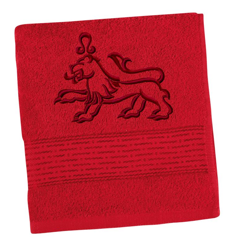 Bellatex s.r.o. Froté osuška proužek s výšivkou znamení zvěrokruhu Barva: Červená, Velikost: Osuška - 70x140 cm