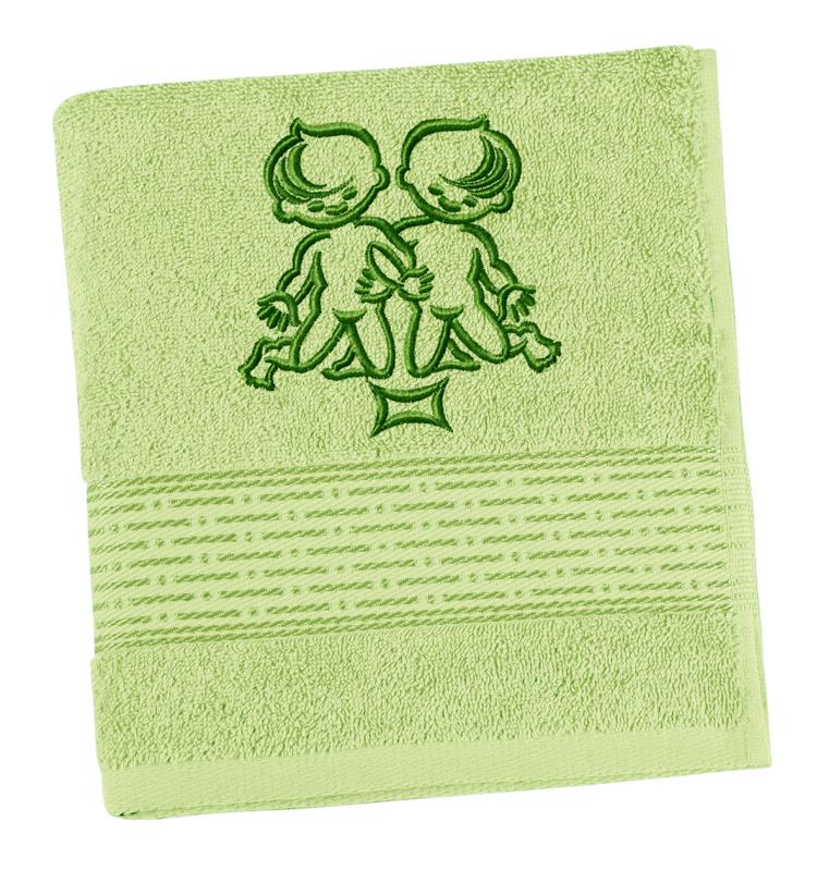 Bellatex s.r.o. Froté ručník proužek s výšivkou znamení zvěrokruhu Barva: světlá zelená, Velikost: Ručník - 50x100 cm