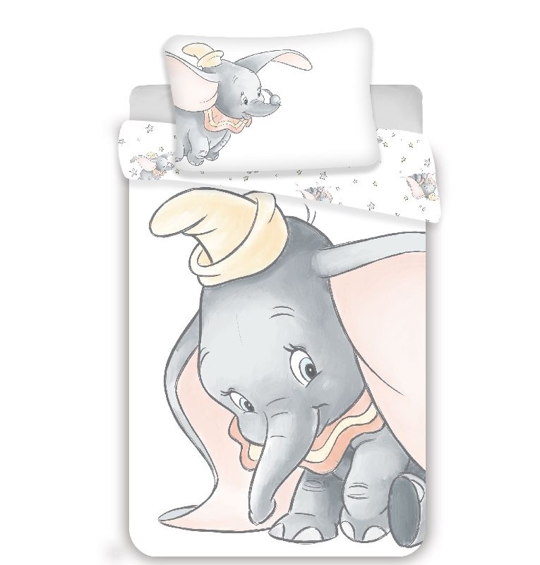 JERRY FABRICS Povlečení do postýlky Dumbo Grey baby Bavlna, 100/135, 40/60 cm