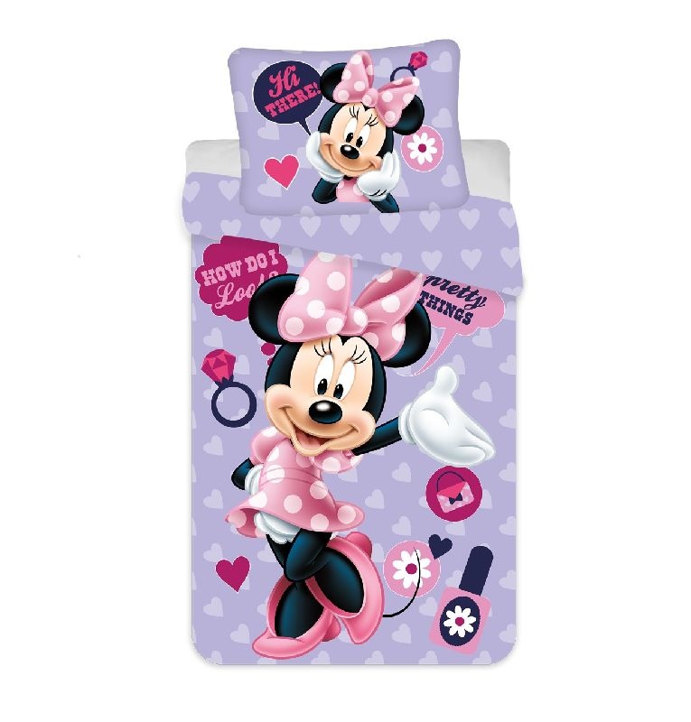 JERRY FABRICS Povlečení Minnie Purple 03 micro Polyester - mikrovlákno, 140/200, 70/90 cm