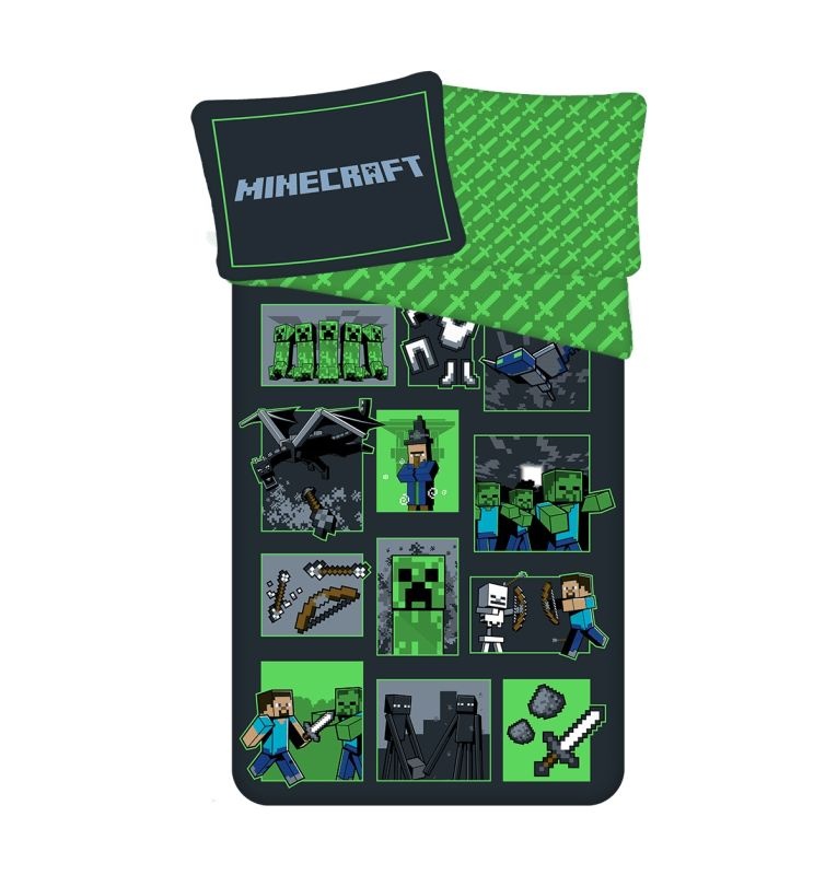 JERRY FABRICS Povlečení Minecraft Survival Mode Bavlna, 140x200, 70x90 cm