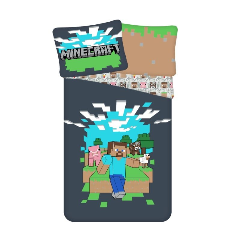 JERRY FABRICS Povlečení Minecraft Adventure Bavlna, 140x200, 70x90 cm