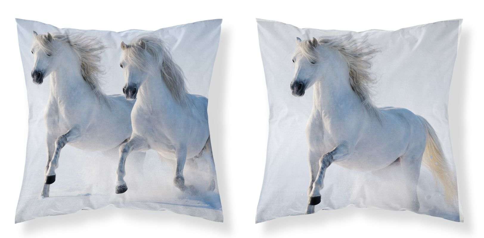 DETEXPOL Povlak na polštářek Koně white micro Polyester, 40/40 cm