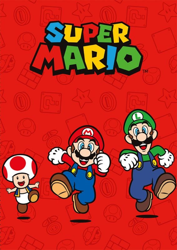 FARO Fleece deka Super Mario red Polyester, 100/140 cm