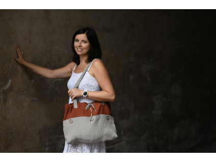 minimalistický batoh, baoh pro žena, batoh ze lnu, taška pro ženy, taška na nákupy, látková taška
