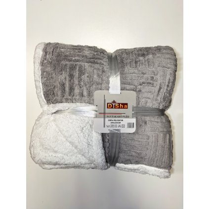 Hřejivá oboustranná deka z mikroplyše s beránkem – světle šedá, 200×230 cm
