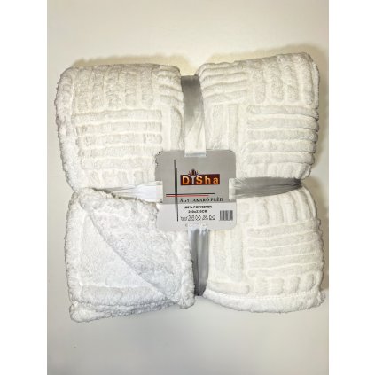 Hřejivá oboustranná deka z mikroplyše s beránkem – bílá, 200×230 cm