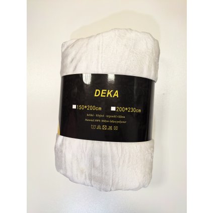 Měkoučká mikroplyšová deka – bílá, 150×200 cm / 200×230 cm